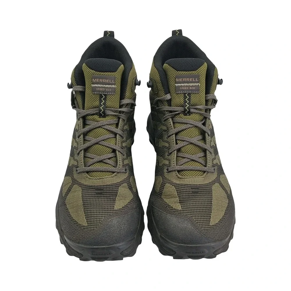 Merrell Speed Eco Hiking Boots Mens Size 12 Green Waterproof Trail Ankle Combat